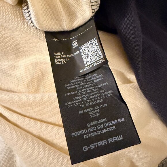 G-Star Sobiru Hoodie Sweat Dress – Fantem Blue/Papyrus – Women’s XL (NWT) - Picture 9 of 11